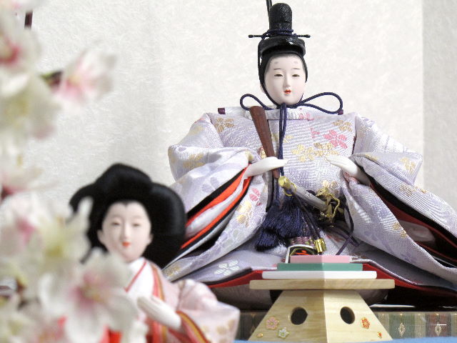 桜色と藤色の雛人形収納式毛氈三段飾りの通販～選ばれるお店の雛人形