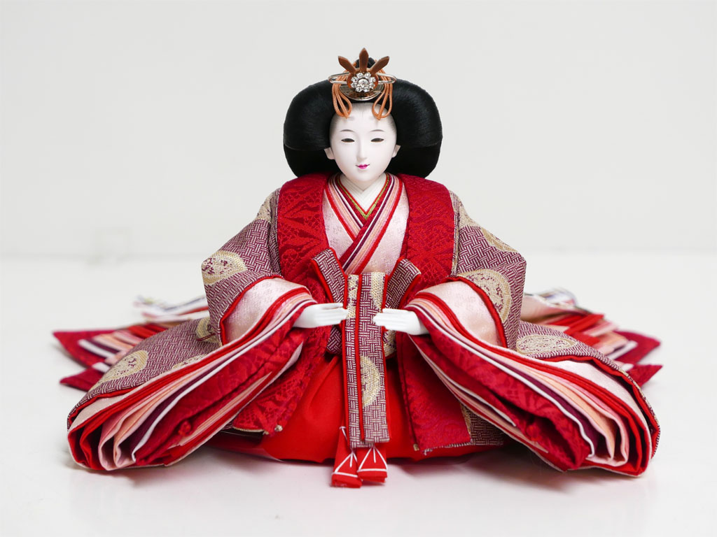 横山一彦作 龍村美術織物糸屋輪宝手衣装雛人形