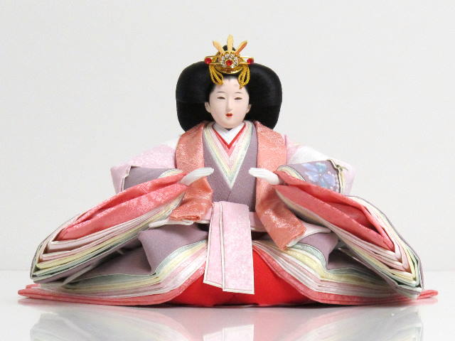 明るいピンクの衣装で統一された可愛い雛人形収納式三段飾りの通販～選ばれるお店の雛人形