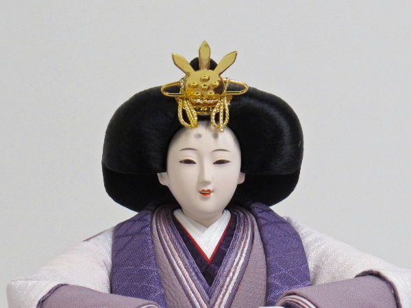 紫友禅の落ち着いた雛人形コンパクト親王飾り