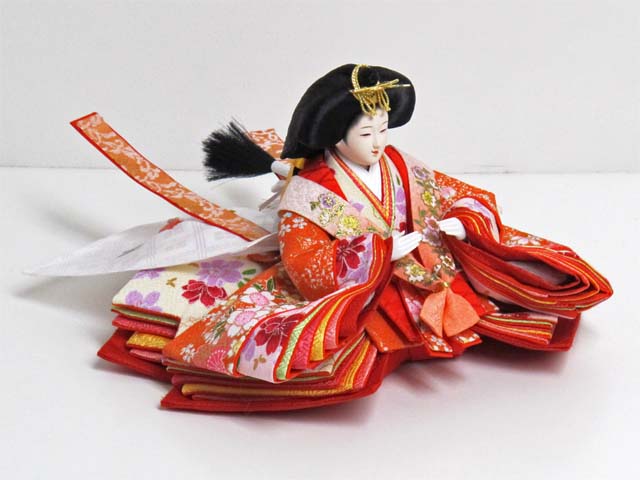 桜柄友禅衣装のひな人形