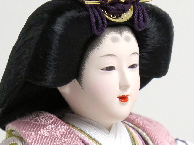 ぼかし紫桜柄のお雛様