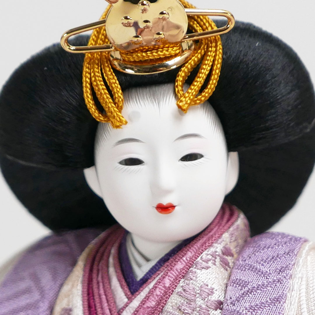 柴田家千代作 紫ぼかし刺繍桜衣装の雛人形