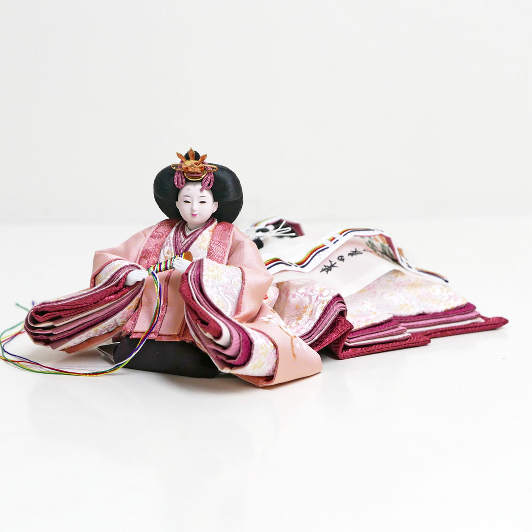 柴田家千代作 桜手描き桜色衣装の雛人形