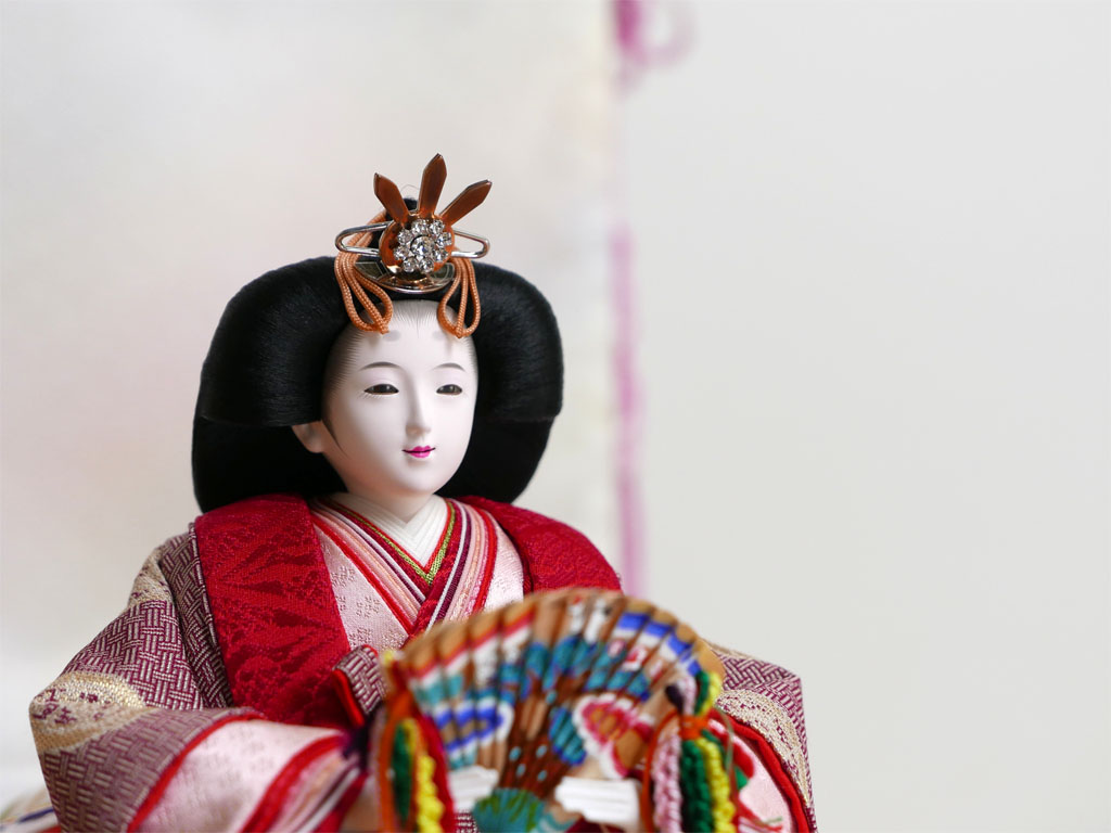 横山一彦作 龍村美術織物糸屋輪宝手衣装雛人形大桜几帳親王飾り
