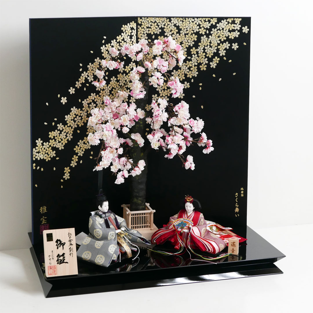 (龍道華彩)  桜の木と花の輪  金箔