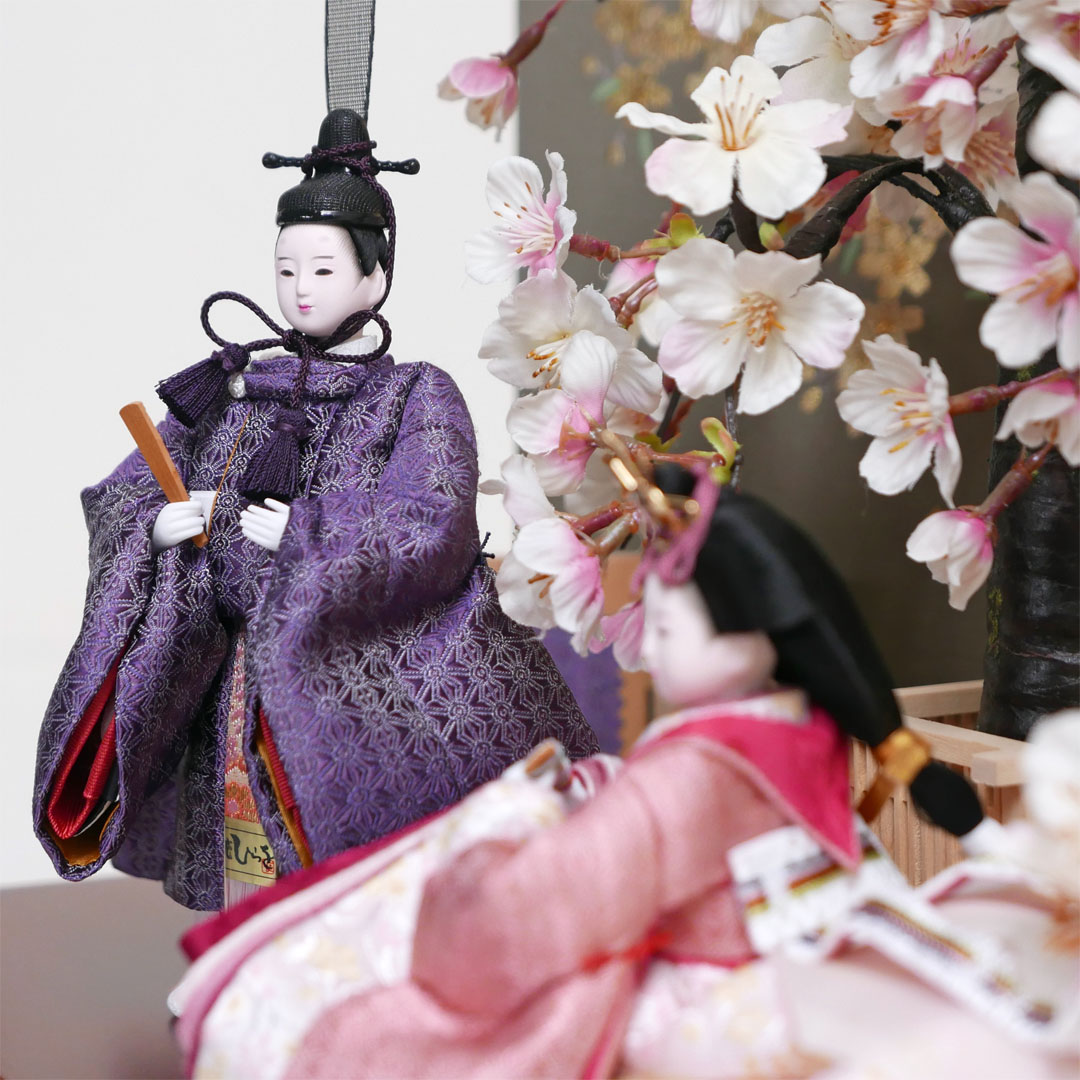 柴田家千代作 麻の葉文様衣装の雛人形金彩桜親王飾りの通販～選ばれるお店の雛人形